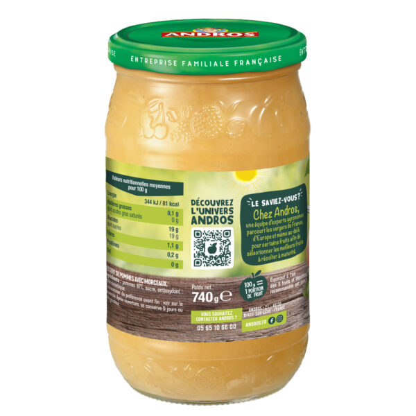 Compotes Andros Pommes et morceaux - 740g – Image 2