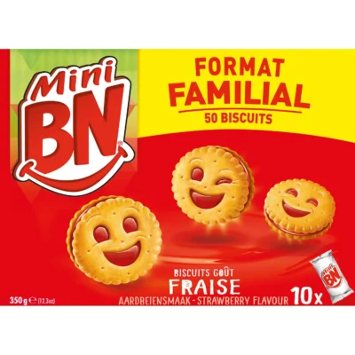 Biscuits Mini BN Goûter à la fraise 350g