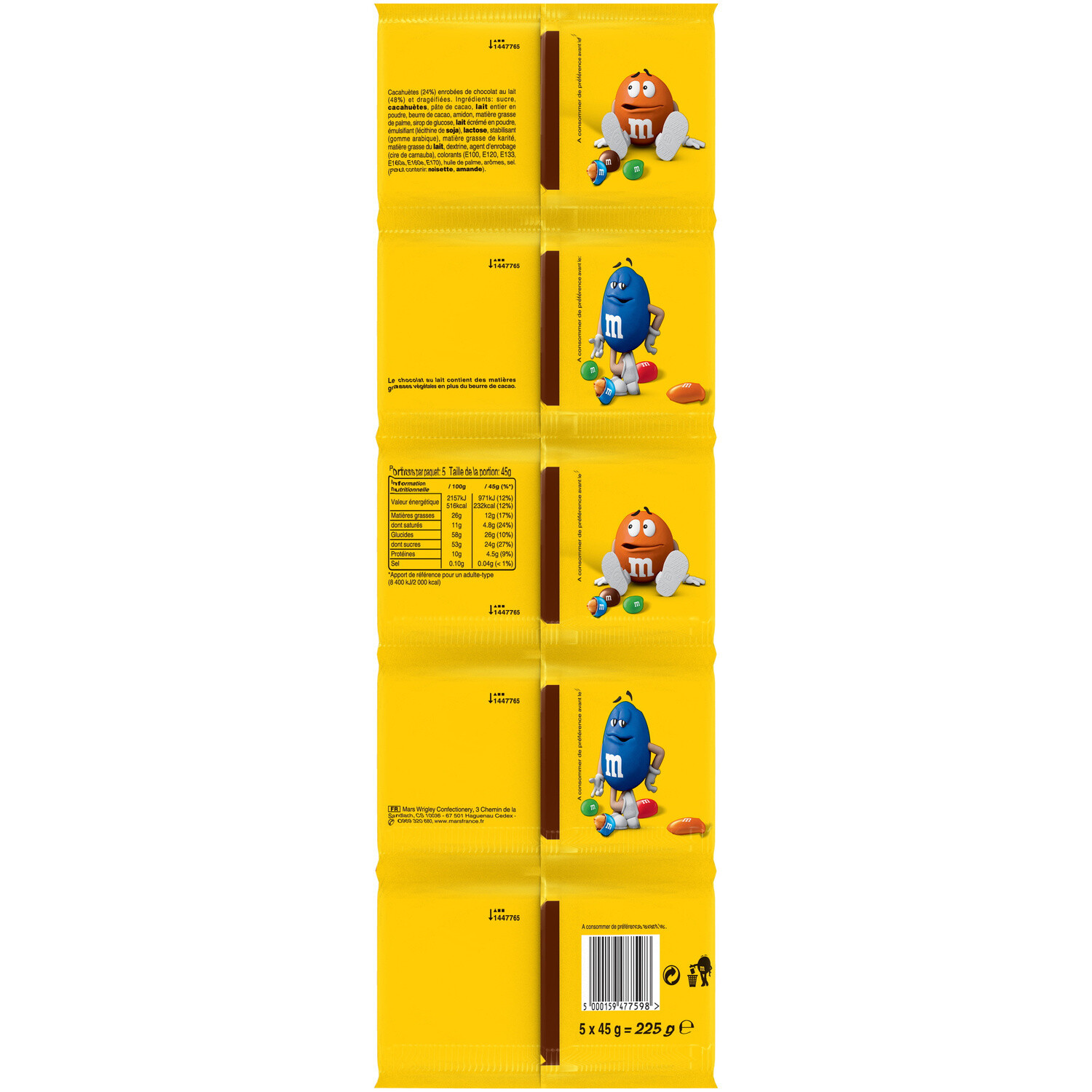 M&M’s Cacahuètes x5 paquets 225g – Image 2