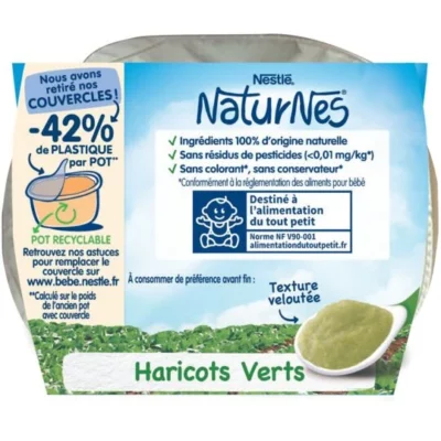 Bols Naturnes Nestlé Haricots verts dès 4/6 mois - 2x130g