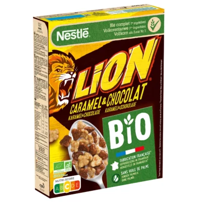 Céréales Bio Lion de Nestlé Caramel/Chocolat - 400g