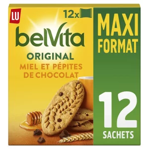 Biscuit petit déjeuner Belvita Miel/pépites chocolats - 650g