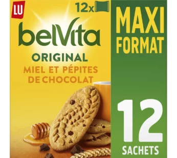 Biscuit petit déjeuner Belvita Miel/pépites chocolats – 650g