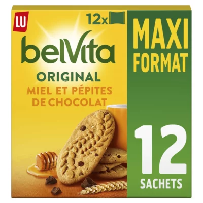 Biscuit petit déjeuner Belvita Miel/pépites chocolats - 650g