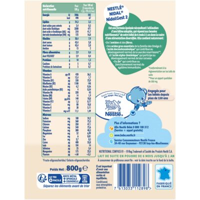 Nestlé Nidalgest 2 - Lait bébé 2ème âge en poudre