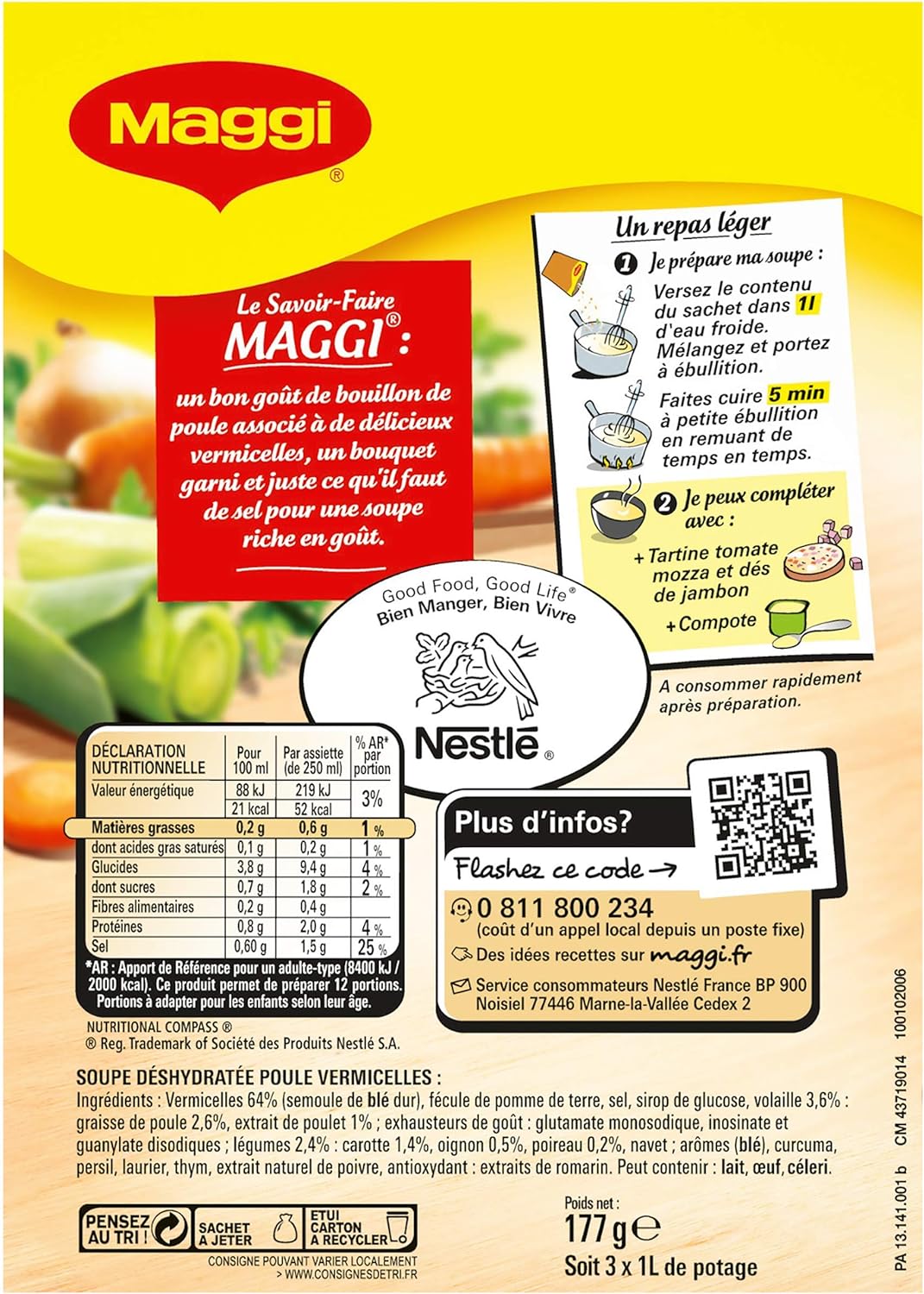 Soupe Poule vermicelles Maggi 3x1L – Image 2