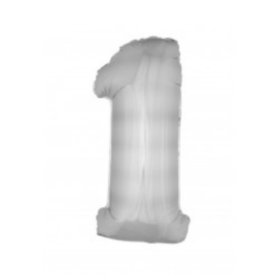 Ballon en aluminium 16" Chiffre 1 ARGENT