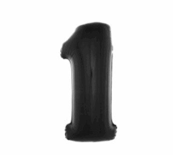 Ballon en aluminium 16″ Chiffre 1 NOIR