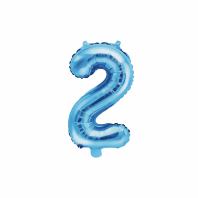 Ballon en aluminium 40" Chiffre 2 BLEU