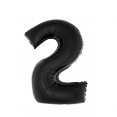Ballon en aluminium 16" Chiffre 2 NOIR