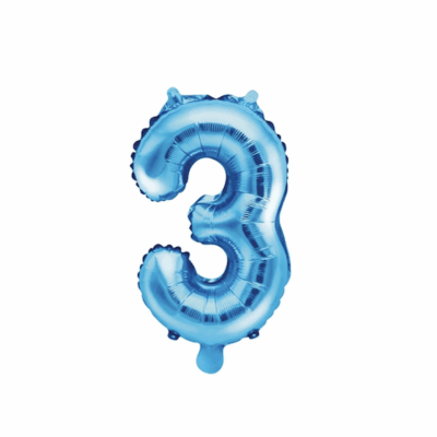 Ballon en aluminium 40" Chiffre 3 BLEU