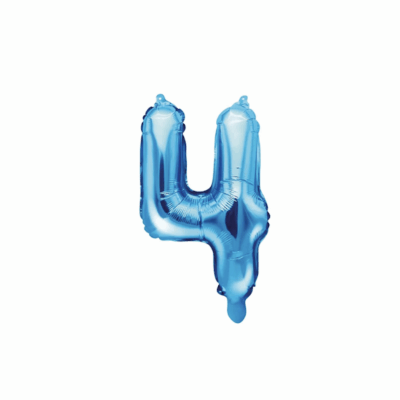 Ballon en aluminium 40" Chiffre 4 BLEU