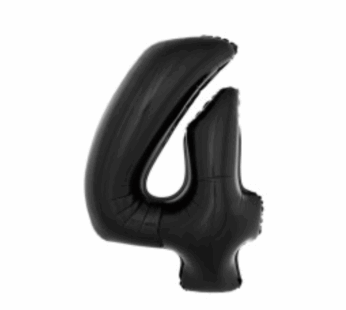 Ballon en aluminium 16″ Chiffre 4 NOIR