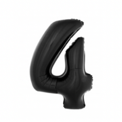 Ballon en aluminium 16" Chiffre 4 NOIR