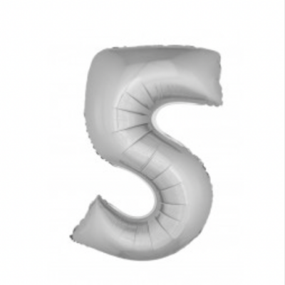 Ballon en aluminium 16" Chiffre 5 ARGENT
