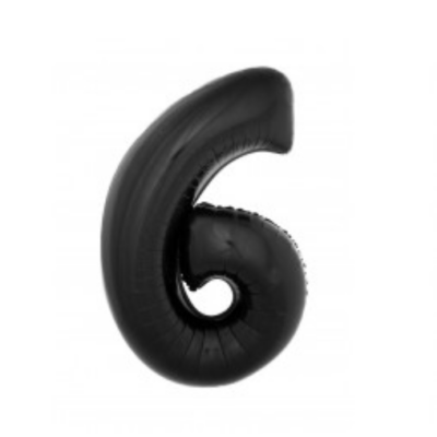 Ballon en aluminium 16" Chiffre 6 NOIR