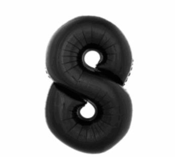 Ballon en aluminium 16″ Chiffre 8 NOIR