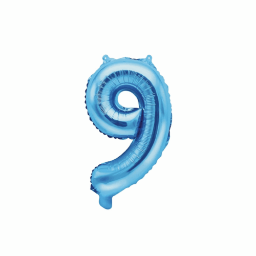 Ballon en aluminium 40" Chiffre 9 BLEU