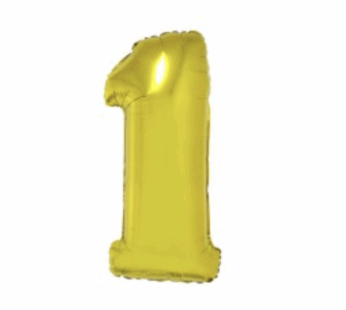 Ballon en aluminium 16″ Chiffre 1 OR
