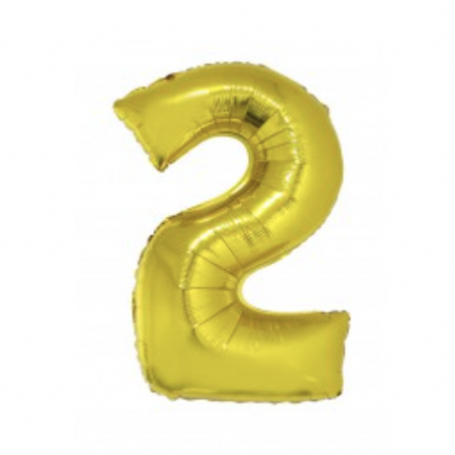 Ballon en aluminium 16" Chiffre 2 OR