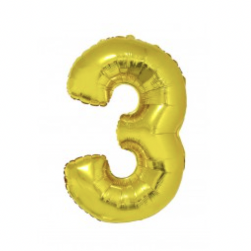 Ballon en aluminium 16" Chiffre 3 OR