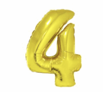Ballon en aluminium 16″ Chiffre 4 OR