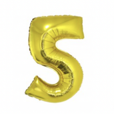 Ballon en aluminium 16" Chiffre 5 OR