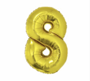 Ballon en aluminium 16″ Chiffre 8 OR