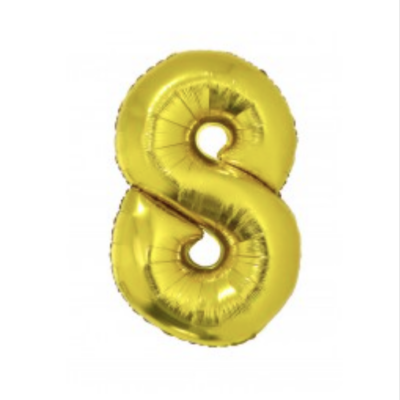 Ballon en aluminium 16" Chiffre 8 OR