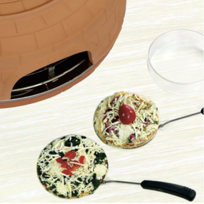 OHMEX Four à pizza Dôme en terre cuite 6 personnes, 1100W