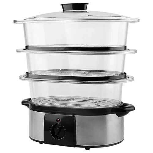 OHMEX Cuiseur vapeur 3 niveaux 11l, 1H, 800W