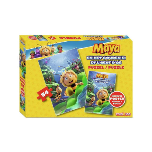 Puzzle Maya l'abeille et l'œuf d'or avec affiche