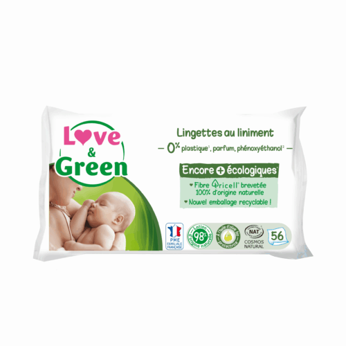 Love and Green | Lingettes au liniment sachet de 56
