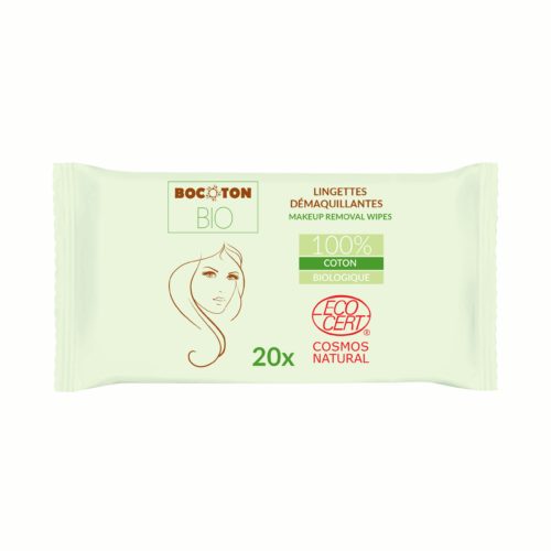 Bocoton | Lingettes démaquillantes - 100% coton Paquet(s) de 20