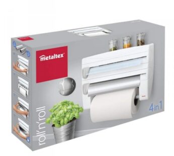 Metaltex – Roll’n’Roll Support Dévidoir Rouleaux 4 en 1