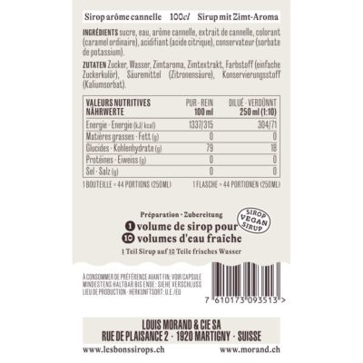 Sirop MORAND Cannelle 1L