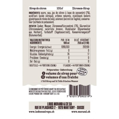 Sirop MORAND Citron 1L