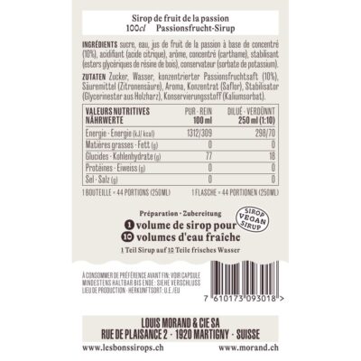 Sirop MORAND Fruit de la Passion 1L