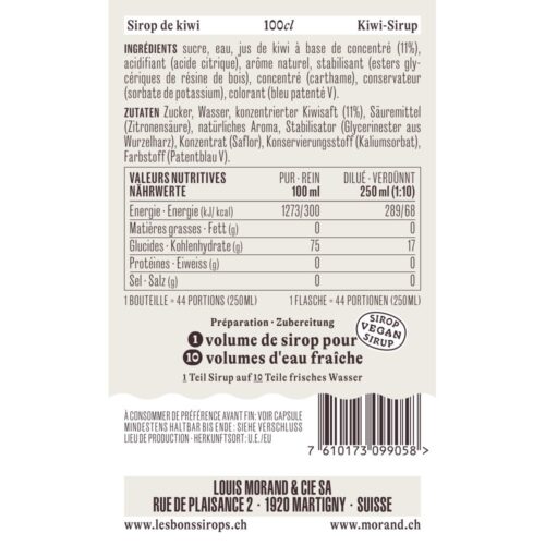 Sirop MORAND Kiwi 1L