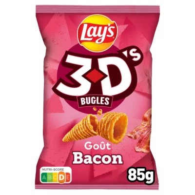 Chips apéritifs saveur bacon LAY'S 3D - 85g