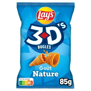 Chips apéritifs saveur nature LAY'S 3D - 85g