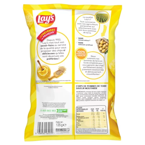 Chips Lays moutarde cornichons - 135g