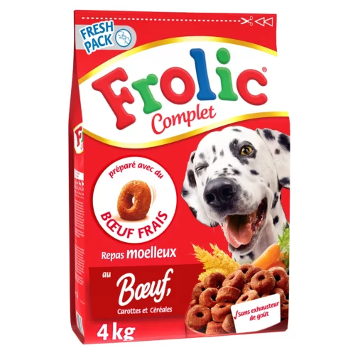 Croquettes pour chien au bœuf FROLIC - 4kg