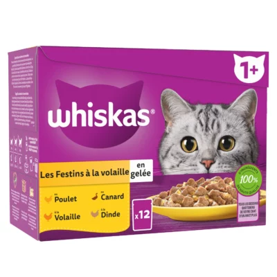 Whiskas Les Festins À La Volaille en gelée 12x85g
