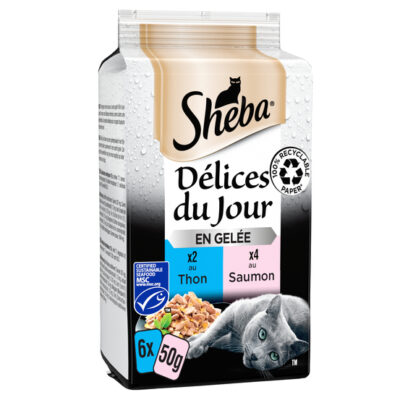 Sachets repas pour chats Sheba Poissons - 6x50g