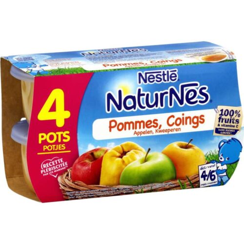 Purée Naturnes Nestlé Pommes, coings dès 4 mois - 4x130g