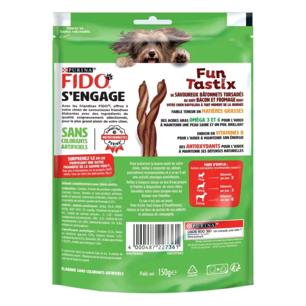 Purina Bâtonnets Fun Tastix goût bacon & fromage, pour chien - 140g – Image 2