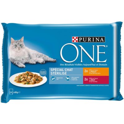 Purina One sauce boeuf poulet 4x85g - Sachets repas