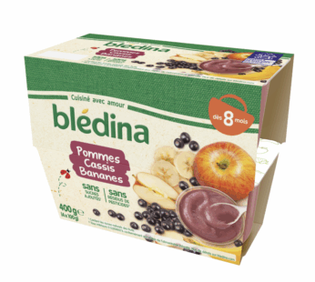 Purée Blédina Pommes, Cassis, Bananes dès 8 mois – 4x100g