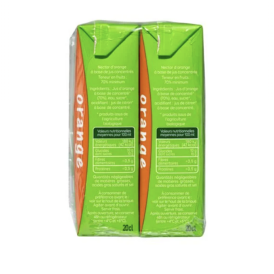 Jus d'orange Bio PRESSADE - pack de 6 briques de 20cl